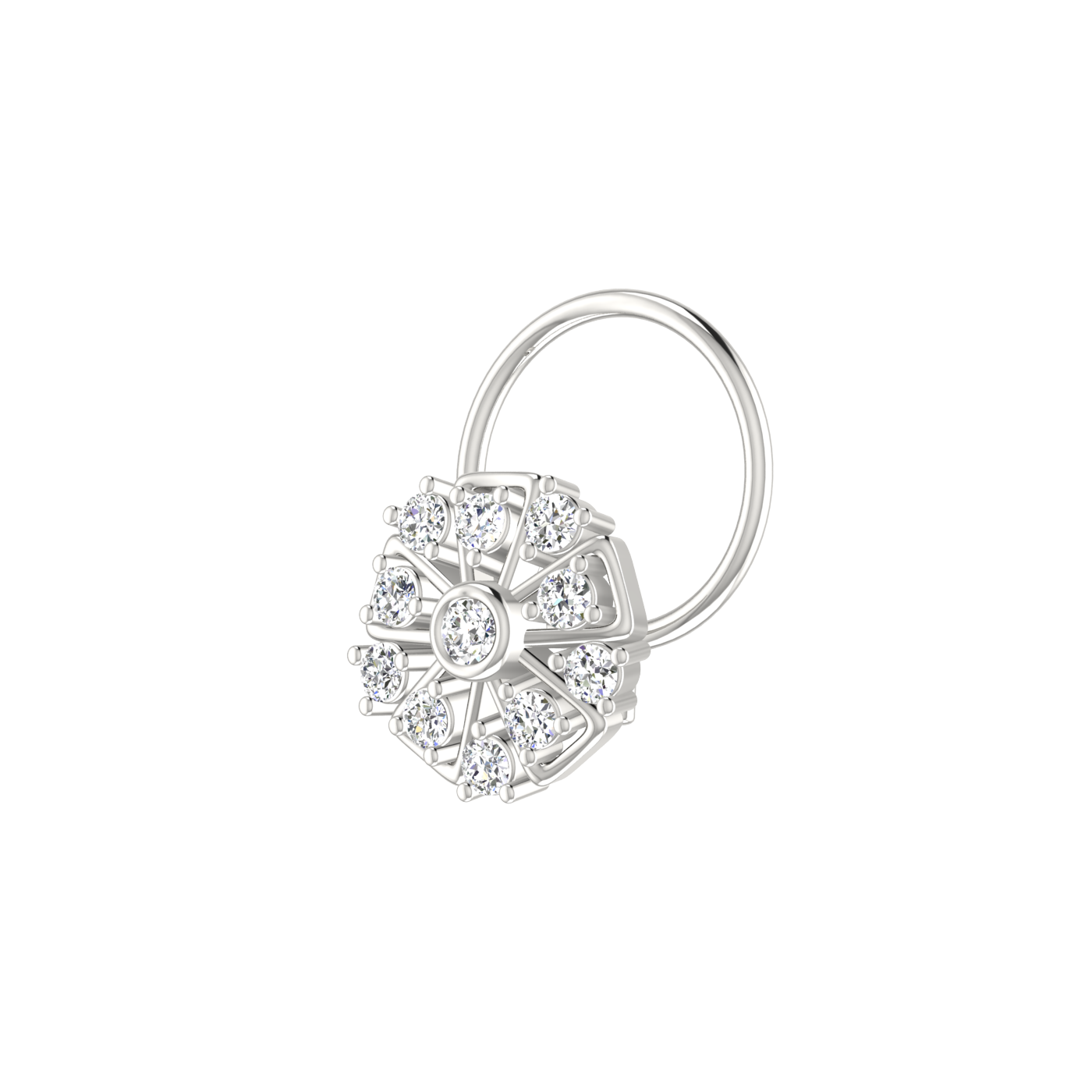 0.11 Carat Natural Diamond Nose Pin - HI Color, VS-SI Clarity.